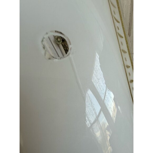 Vintage MCM Pair Glass Bathroom Light Shade Cover Convex Plates Sconces - Picture 13 of 14